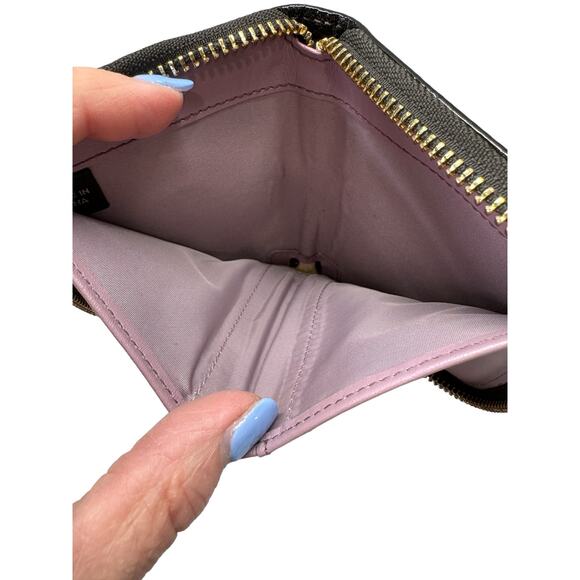 Coach Vintage Snap Horse Buggy Logo Small Card Wallet Monogram Lilac Leather - Picture 6 of 6